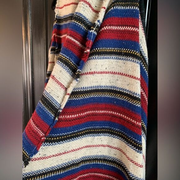 Sam Edelman Aztec Open Front Waterfall Sleeveless Striped Vest Cardigan | Medium - Picture 4 of 6